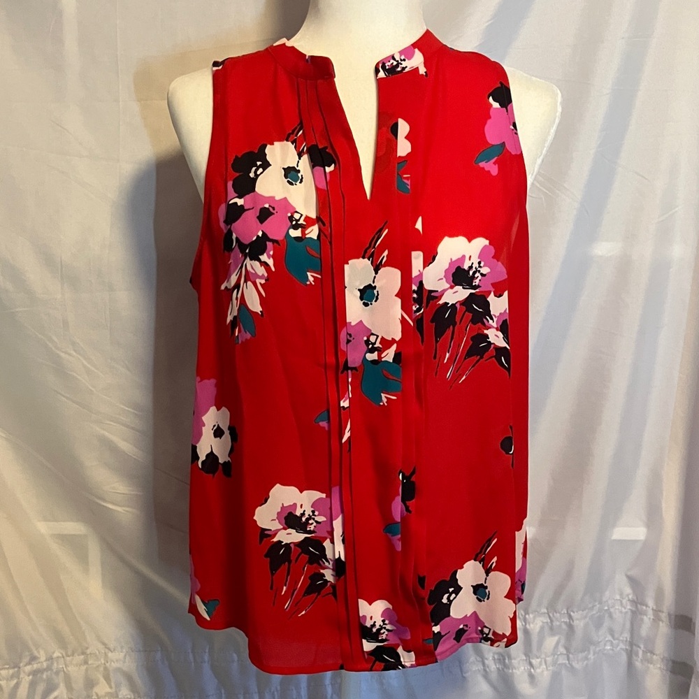 41 Hawthorn Red Floral Blouse women’s medium nwot